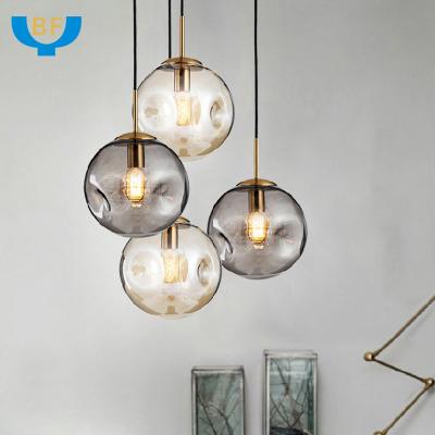 China Nordic Modern Chinese Hanging Design Chandeliers Ceiling Lamp Globe Modern Glass Globe Pendant Light for sale