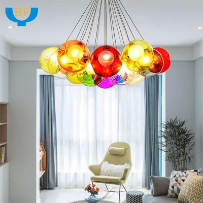 China Custom Modern Indoor Fine Art Decorative Lights Led Glass Hanging Pendant Lamp for sale