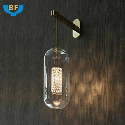 China Glass Wall Modern Industrial Sconce Style Indoor Decorative Wall Lamp for sale