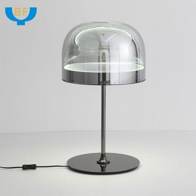 China Modern Nordic Style Bedroom Bedside Lighting Lamp Bedroom Warm Decorative Glass Shade Table Lamp for sale