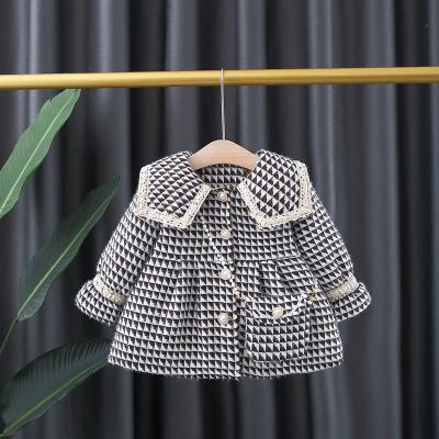 China YK2445A New winter cozy plaid quilted jacket girls padded cardigan jacket fashion children casual straight coat for sale