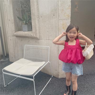 China YK1463A Comfortable Girls Vest Sleeveless Sweet And Cute Girls Vest Summer Children's Wear Vest Solid Color for sale