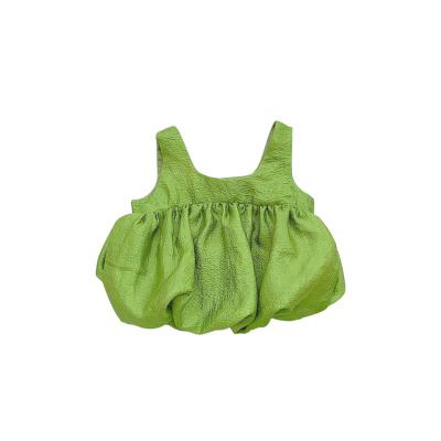 China YK1456A Summer Comfortable Children's Vest Girls Solid Color Sling Vest Baby Bow Lantern Camisole for sale