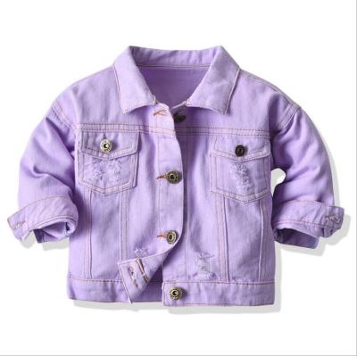 China Breathable YK0946A Tie Dye Short Denim Jacket Children's Denim Lapel Long Sleeve Fashion Children Clothing for sale