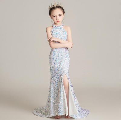 China YK0649A Princess Children's Party Dress Girl's Mermaid Performance Catwalk Skirt Comfortable Host Children's Party Dress for sale