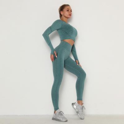 China CN1413A Comfortable Sports Ladies High Waist Tight Sports Fitness Yoga Suit for sale