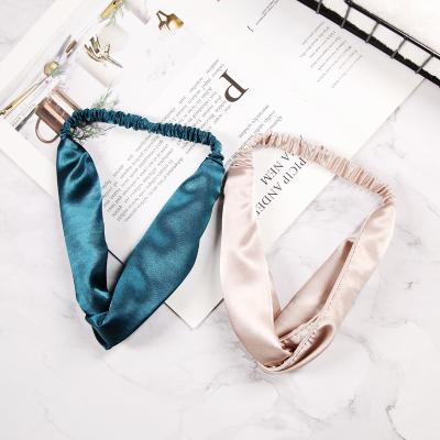 China Fashion High quality cheap Silky Soft Sleep Women Knotted Headband Hair Band With Elastic for sale