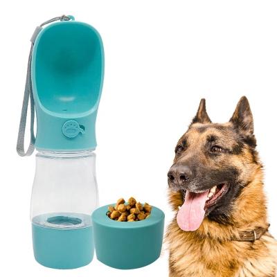 China Non-automatic 2 in 1 Travel Portable Outdoor Portable Dog Water Bottle Pet Drinking Water Bottle for sale