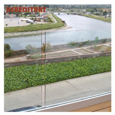 China Safety modern outdoor aluminum u channel railing andmodern u channel deck base profile glass railings for sale