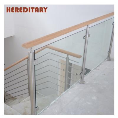 China Contemporary Price Parapet Polished Stainless Steel Glass Balustrade Balcony Glass Railing Designs for sale