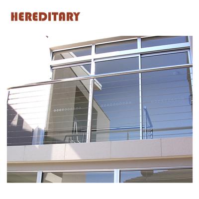 China Balcony brush finish terrace grill design stainless steel cable wire mesh deck fencing lowes for sale