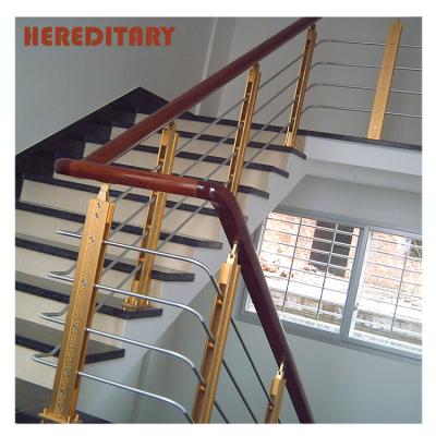 China Modern Decorative Brass Aluminum Stair Railing / Glass Baluster / Rod Balustrade for sale