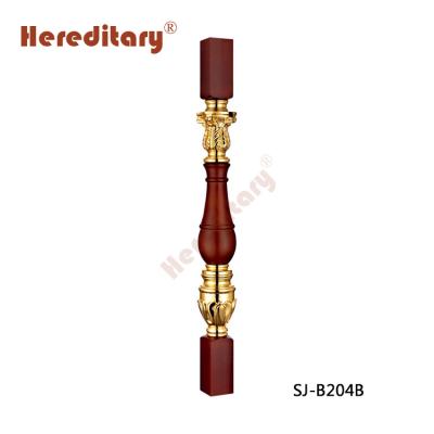 China Traditional Antique Designs Wooden Stair Baluster Aluminum Blass Casting Handrails for sale