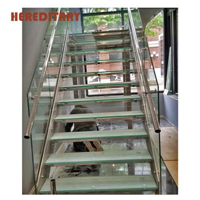 China Hotel Stainless Steel Glass Stairs Grill Staircase Wrought Iron Design Indoor / Outdoor Case for sale