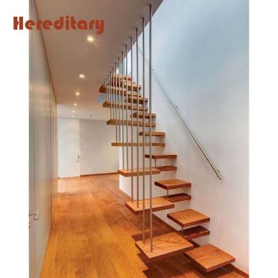 China Modern Outdoor Steel Stringers Thick Solid Wood Staircase Solid Wood Steps Folding Stairs Lowes for sale