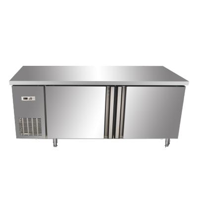 China Single-Temperature 201 Stainless Steel Tabletop Restaurant 2 Door Refrigerator for sale