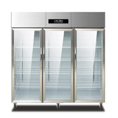 China Jinbest Large Door 3 Single-Temperature Luxury Glass Display Refrigerator Upright Refrigerator Showcase Direct-Cooled for sale