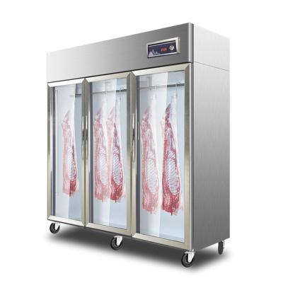 China Single-temperature Supermarket 1300L 3 Door Glass Meat Display Fridge for sale