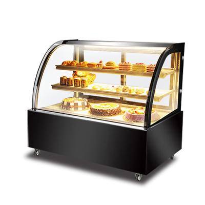 China Commercial Single-Temperature Cake Shop Curve Bakery Cake Display Showcase for sale