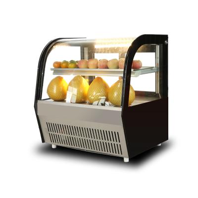 China Single-Temperature Supermarket Glass Door Curved Cooling Fan Cake Display Showcase for sale