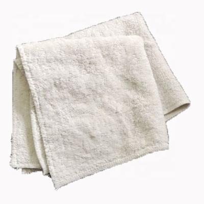 China Wholesale Strong Metal Capacity Absorption Water Oil White Industrial Cleaning Not Sewing Little Square Towel Cotton Rags for sale