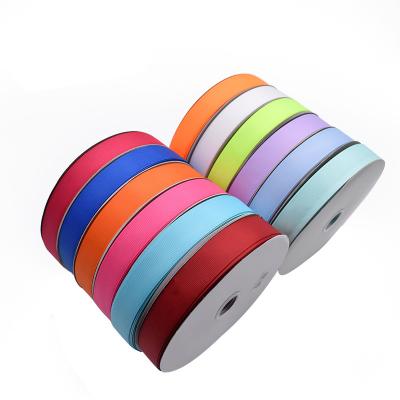 China HanFan Sustainable Plant Polyester Ribbon Flowers and Gifts 2.5cm Ribbed Wholesale Bouquets and Ribbon for sale