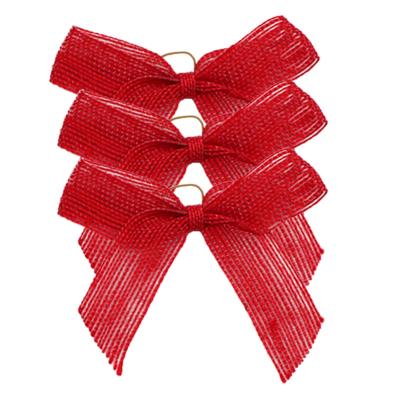 China Recyled HANFAN Factory Custom 2cm Red Canvas 100% Handmade Polyester Grosgrain Decoration Ribbon Bows for sale