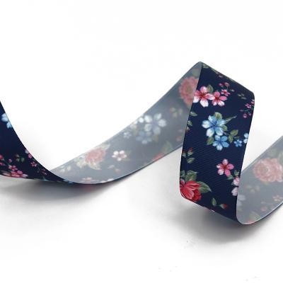 China Viable Manufacturer Customized 100% Polyester Decoration Ribbon Printed Pattern Silk Polyester Ribbon for sale