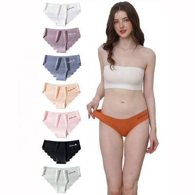 China Ladies Seamless Lingerie Low Rise Women's Panties Pretty Soft Sexy Briefs Antibacterial Seamless Ice Silk Women's Underwear Wholesale for sale