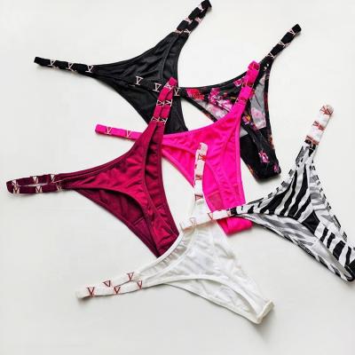 China Crystal Alloy Breathable Sexy Thongs Panties Women Low Rise Tanga Fashion Underwear Fitness Gym For Female Lift Up Lingerie for sale