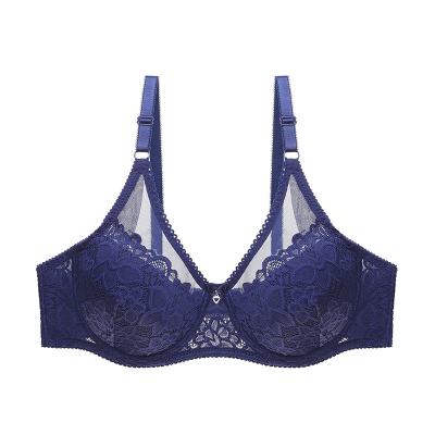 China Underwire Breathable Ultra Thin Custom Sexy Lingeries Lace Perspective Lace Transparent Lift Up Bra Lace Shaping Wire Eye Cup OEM Bar for sale