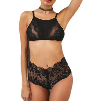 China Factory wholesale breathable plus size women's lace underwear European American foreign trade perspective ladies sexy bra set for sale