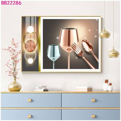 China Fashion Print Painting With Painted Frame Wall Painting For Home Decorative Jumbo Size Geometric Figure Framed Picture For Dining Room for sale