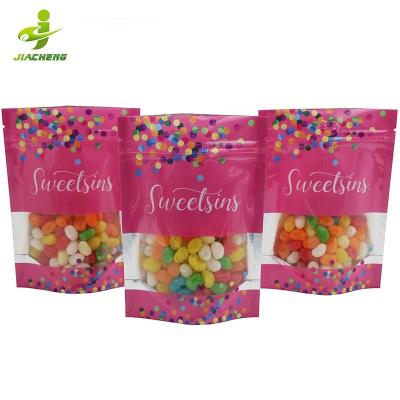 China JIACHENG Disposable Custom Printed Aluminum Foil Stand Up Plastic Packaging Candy Pack Pouch Bags for sale