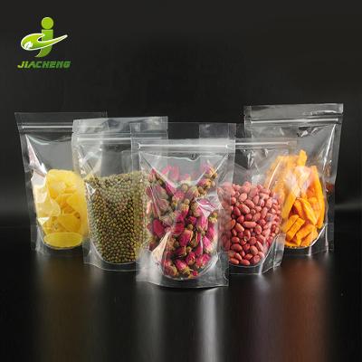 China Eco Friendly Recyclable Cornstarch Zip Lock Stand Up Food Packaging 100% Biodegradable Compostable Clear Plastic Soybean Pouch Bag for sale