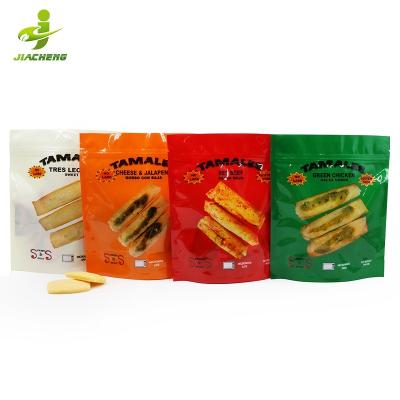 China JIACHENG Disposable Smell Proof Mylar Zipper Printed White Ziplock Safe Biodegradable Snacks Holder Storage Pouch Microwavable Bag for sale