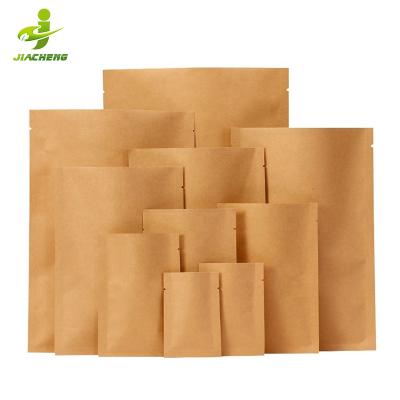 China JIACHENG Disposable Custom Printed Three Side Heat Sealing Flat Kraft Paper Bags For Cosmetics Packing Pouches / Cosmetics Sample Pouches for sale