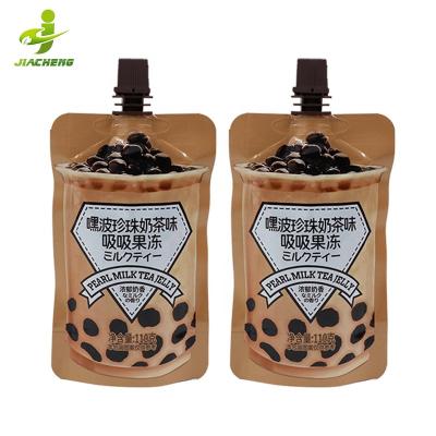 China JIACHENG moisture proof bags bolsa de hidratacion 600ml 1 gallon aluminum water juice cooking oil slant bag stand up pouch with spout for sale