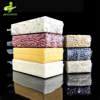 China JIACHENG Recyclable Clear Plastic Food Packing Pouch Side Gusset Rice Brick Bag PA/PE Vacuum Rice Bag Vacuum Plastic Pouch for sale