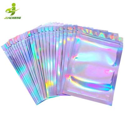 China JIACHENG Rainbow Window Makeup Rainbow Window Colorful Washable Promotional Clear Back Moistureproof TPU Cosmetic Plastic Hand Holder Up Hologram Bag for sale