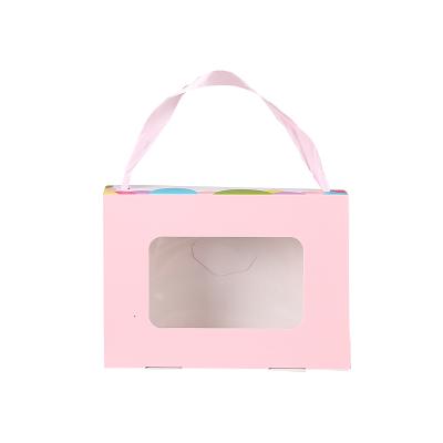 China Recycled materials wholesale open window perspective hand gift box custom color print food packaging box for sale