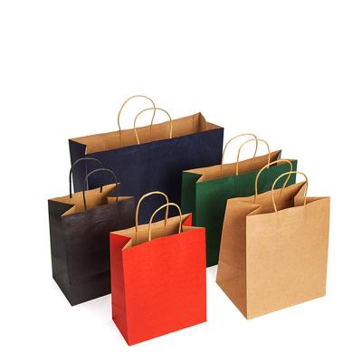 China Recyclable Recyclable Kraft Paper Bag With Your Own Logo , Custom Shopping Paper Bag For Food With Handle for sale