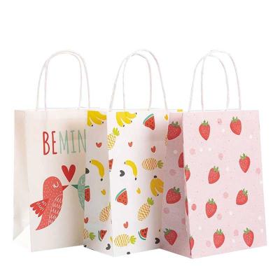 China Recyclable Durable Stylish Custom Logo Recycle Paper Bag Kraft Paper Bag With Handle Packaging Gift Bags for sale