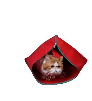 China Breathable Christmas Square Factory Red Soft Stock Felt Envelope Cute Portable Cat House Stock Felt Envelope Cute Portable Cat House for sale