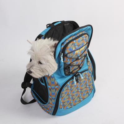 China New Design Fashion Sustainable Travel Print Waterproof Pets Backpack Dog Carrier Bag With Logo for sale