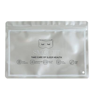 China Safety OEM ODM 22*15cm Custom Printed Silver Color Bio-Pet+Cpp Transparent Degradable Eye Mask Packaging Bag for sale