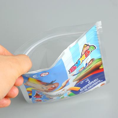 China Custom Safety Cartoon Pattern Die Cut Rectangular Bag Zipper Air Freshener Packaging Bag Resealable Self Sealing Sample for sale