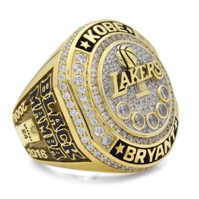 China Custom CLASSIC Mens Basketball Lakers Kobe Bryant Ring Black Mamba 20th Anniversary Retirement Commemorative Championship Rings for sale