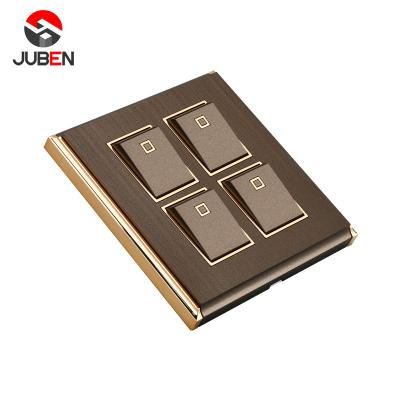 China New Design 4 PC Factory Manufacture 1 Strip Way Electrical Wall Switch For Hotel Living Room for sale