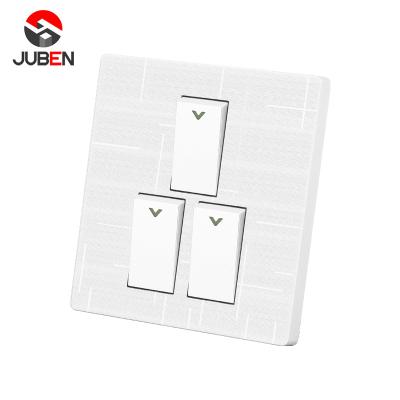 China PC Smart Home Power Supply 3 Gang 1 Way Switch Environmental Friendly Three Wall Power Switch for sale